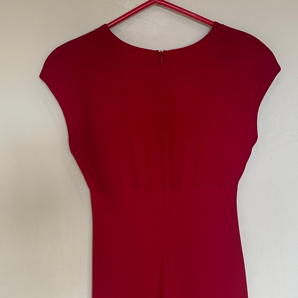 NEW Jones New York Red Long Midi Dress Cap Sleeves Lined Zip back Sz 10 - Picture 7 of 10